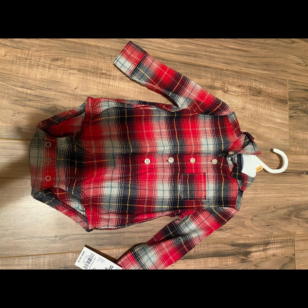 Oshkosh plaid onesie
